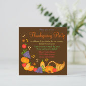 Dîner d'action de grâces coloré Invitation (Debout devant)