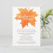 Dîner d'action de grâces d'automne invitation aqua (Debout devant)