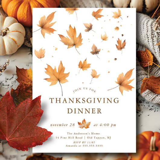Dîner d'action de grâces de saison Invitation