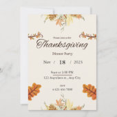Dîner d'action de grâces Invitation (Devant)