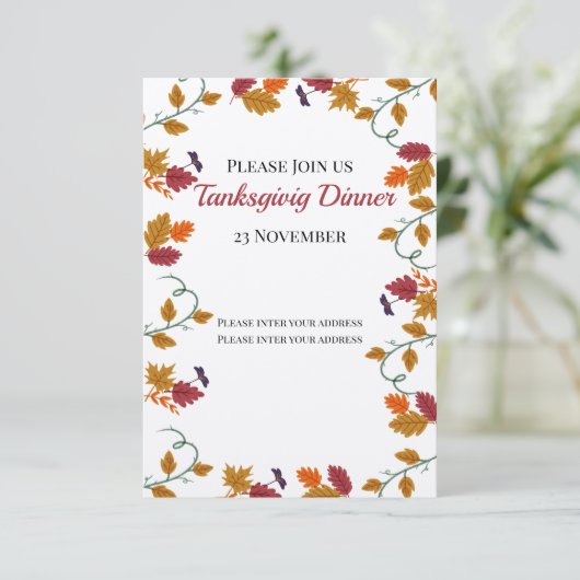 Dîner d'action de grâces Invitation (Debout devant)