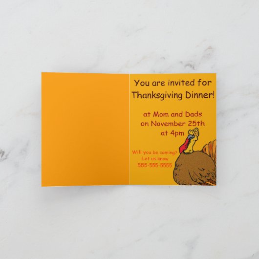 Dîner d'action de grâces Invitation (Intérieur)