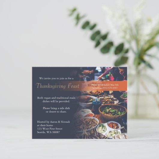 Dîner d'action de grâces Invitation (Debout devant)
