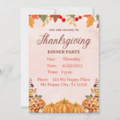 Dîner d'action de grâces Invitation (Devant)