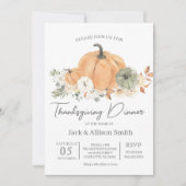 Dîner d'action de grâces Invitation (Devant)