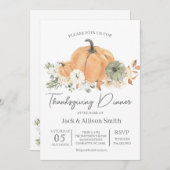 Dîner d'action de grâces Invitation (Devant / Derrière)