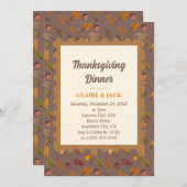 Dîner d'action de grâces Invitation (Devant / Derrière)