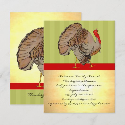 Dîner d'action de grâces Invitation (Devant / Derrière)