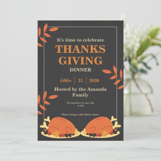 Dîner d'action de grâces Invitation (Debout devant)