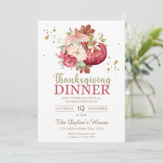 Dîner d'action de grâces Invitation (Debout devant)