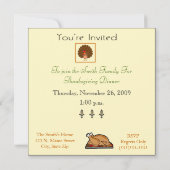 Dîner d'action de grâces Invitation (Dos)