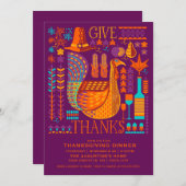 Dîner d'action de grâces Invitation (Devant / Derrière)