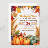 Dîner d'action de grâces Invitation (Devant / Derrière)