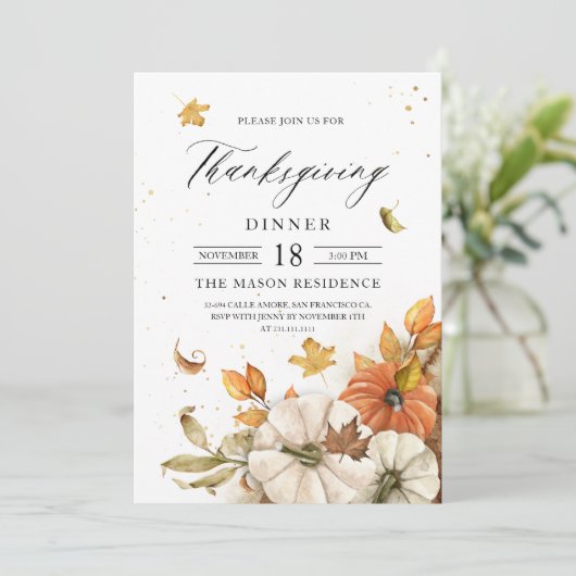 Dîner d'action de grâces Invitation à thème Citrou (Debout devant)