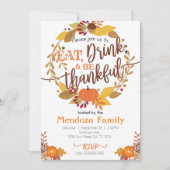 Dîner d'action de grâces Invitation, Invitation de (Devant)