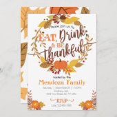 Dîner d'action de grâces Invitation, Invitation de (Devant / Derrière)
