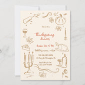 Dîner d'action de grâces invitation whimssique (Devant)