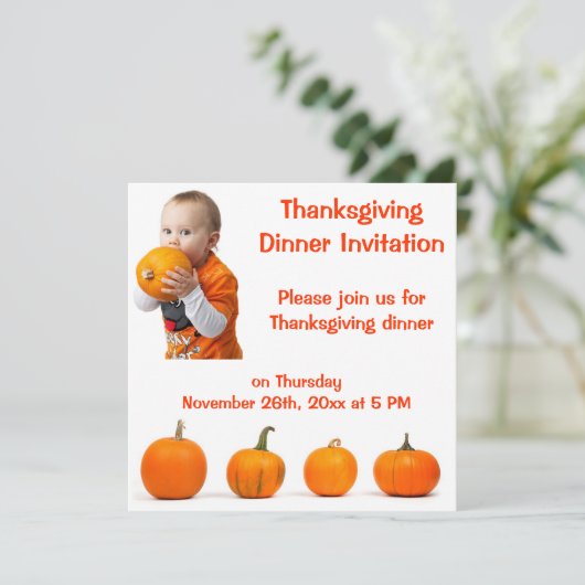 Dîner d'action de grâces Invitations bébé et Citro (Debout devant)