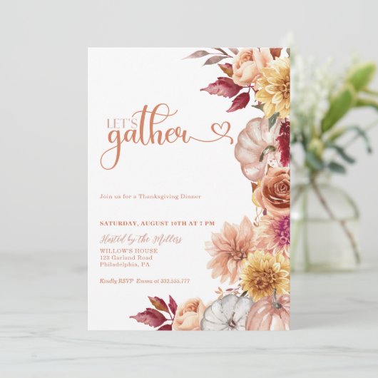 Dîner d'action de grâces Invitations Pompikns et f (Debout devant)