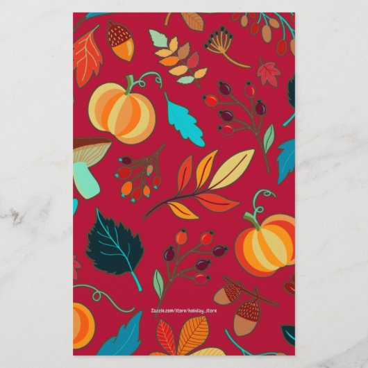 Dîner d'action de grâces Menu Keepsaké Maroon (Dos)