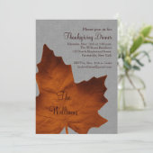 Dîner d'action de grise et d'orange Invitation (Debout devant)