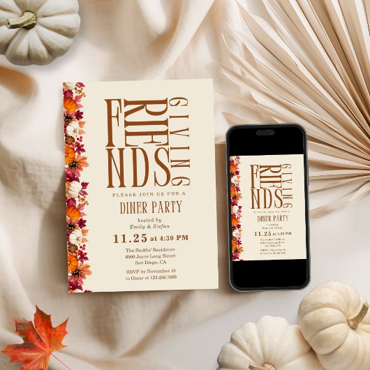 Dîner d'action moderne Invitation florale