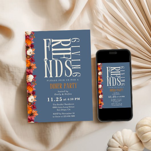 Dîner d'action moderne Invitation florale