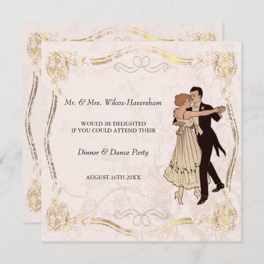 Dîner & Dance Party Invitation (Devant / Derrière)