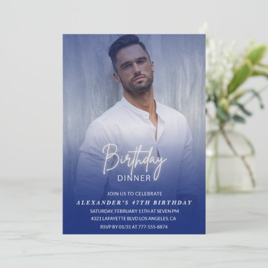 Dîner d'anniversaire 47e invitation Photo Hommes (Debout devant)