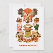 Dîner d'art vintage Thanksgiving Invitation (Devant)