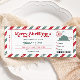 Diner Date Night Restaurant Kerstcadeaubon Kaart