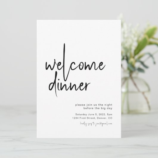Dîner de bienvenue Invitation (Debout devant)