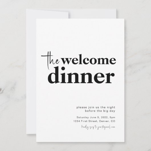 Dîner de bienvenue Invitation (Devant)