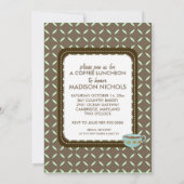 Dîner de café Invitations de douche nuptiale (Dos)