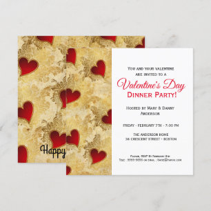 Dîner de coeur rouge Invitation de la Saint-Valent