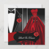 Dîner de Cravate noir rouge officiel Invitation d' (Dos)