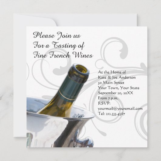 Dîner de dégustation de vins Invitation (Dos)