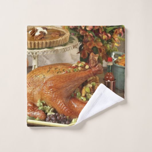 Dîner de dinde Thanksgiving (Gant de toilette)