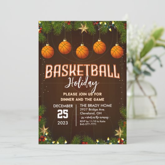 Dîner de fête de basket-ball Invitation (Debout devant)