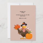 Dîner de fête de Thanksgiving coloré Invitation (Dos)
