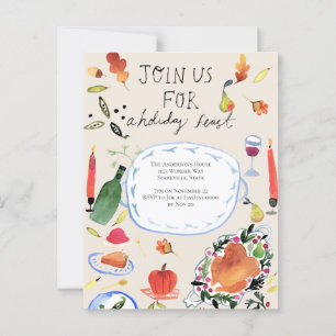 Dîner de fête de Thanksgiving Invitation