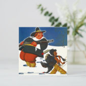 Dîner de fête de Thanksgiving Invitation Pilgrim & (Debout devant)