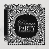 Dîner de Fusion Tribale Noir Blanc Invitation (Devant / Derrière)