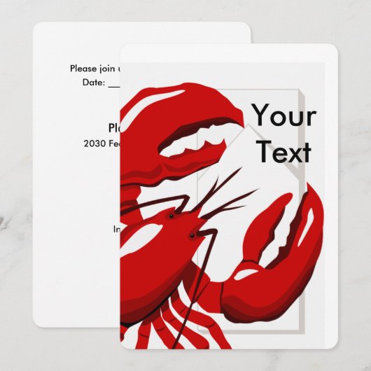 Dîner de homard Invitation (Devant / Derrière)