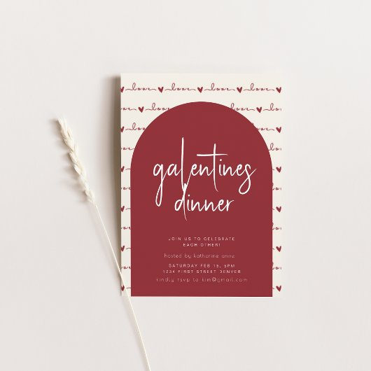Dîner de la fête des Galentines Invitation avec Re