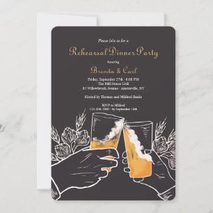 Dîner de la répétition du toast mariage Invitation