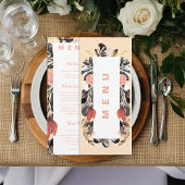 Dîner de mariage flou et noir Floral Menu