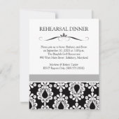 Dîner de Mariage noir et blanc Invitations (Devant)