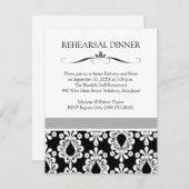 Dîner de Mariage noir et blanc Invitations (Devant / Derrière)