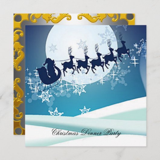 Dîner de Noël 3 Invitation (Devant / Derrière)